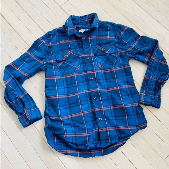 Tucker + Tate Boys Blue Plaid Shirt - Picture 2 of 6